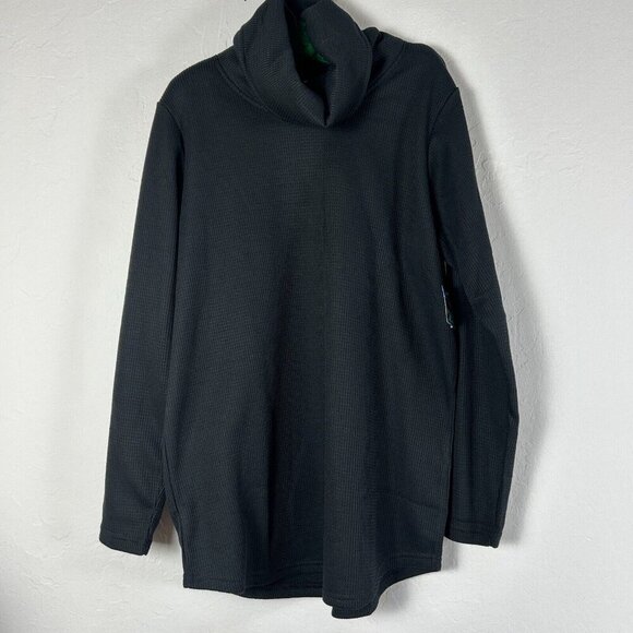 Columbia Tops - New Columbia Holly Hideaway Waffle Cowl Neck Pullover Sweatshirt Large Black $90